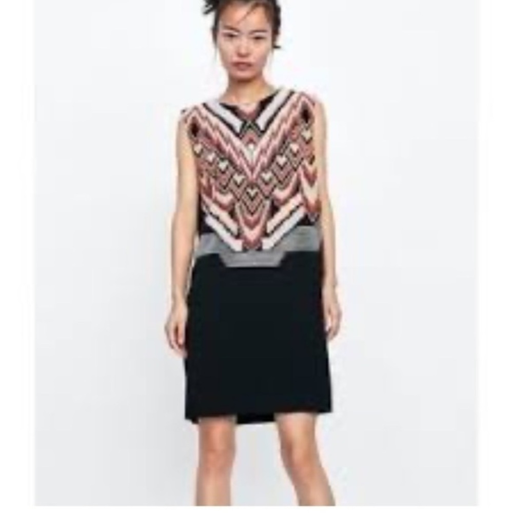 Zara sheath dress Sz large L tribal feel